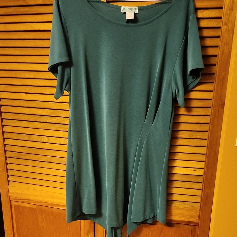 Elegant Teal Short Sleeve Tunic